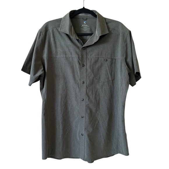 KUHL Mens OPTIMIZR  Shirt Green Short Sleeve 7316 Size Large - Picture 1 of 3